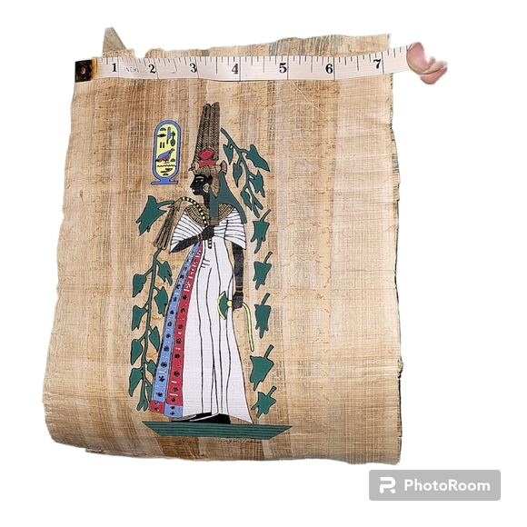 *Free Shipping* Egyptian Papyrus Hand Painted Museum Print Nefertiti 7×10 - Picture 3 of 9